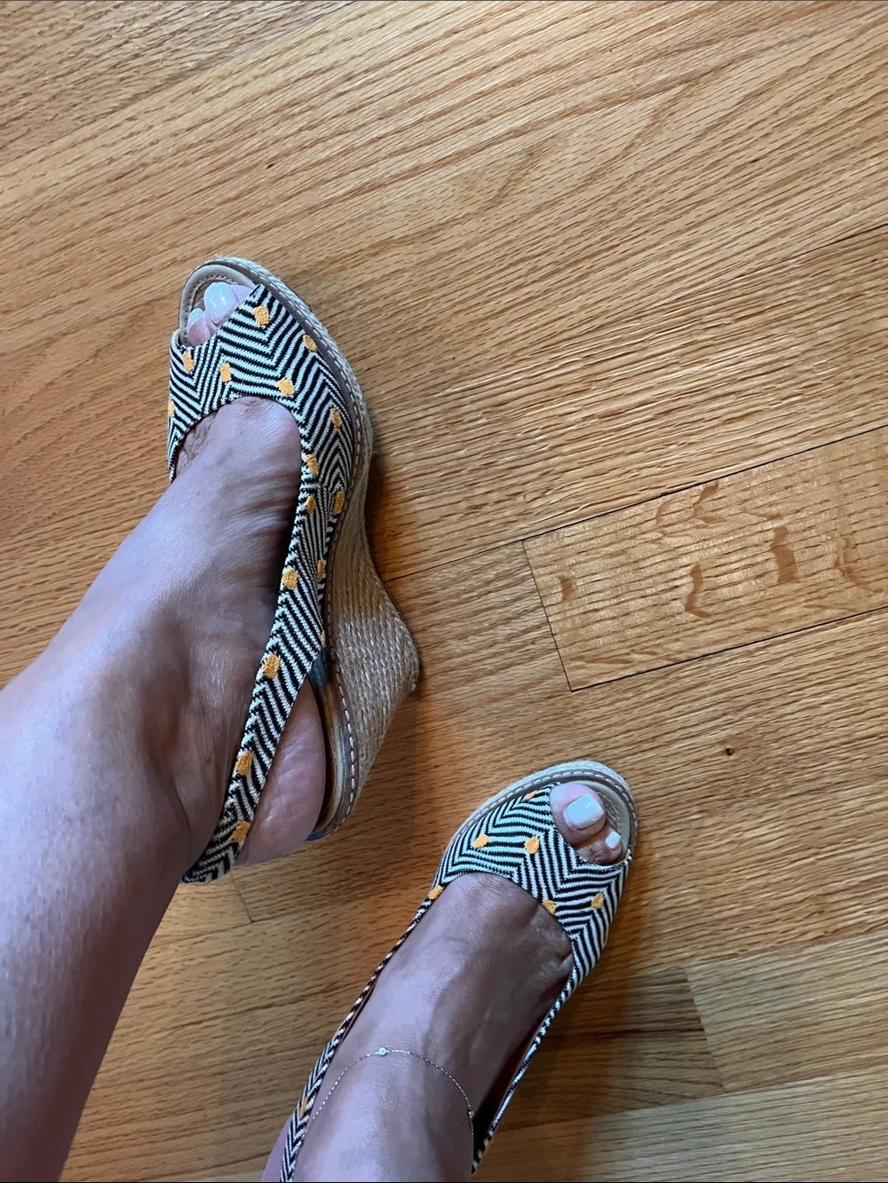 Missoni Black & Yellow Chevron Peep-Toe Wedges